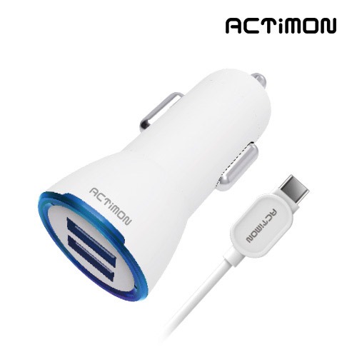 엑티몬 LED USB 2포트 C타입 차량용 충전기(3.4A)(MON-C2-342-CP)